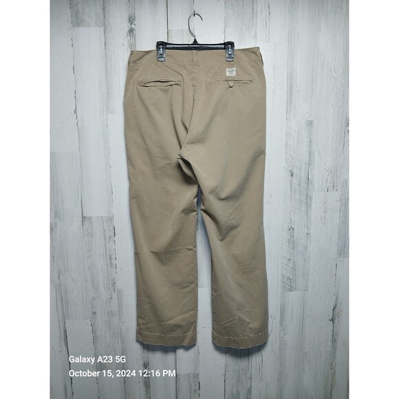 Polo Jeans Company Ralph Lauren Men's Tan Chino Pants Size 33X30 (Actual 35x29) - Picture 6 of 11